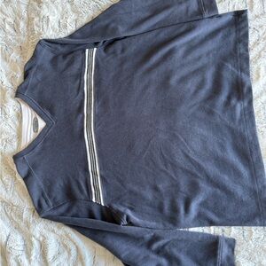 Gray Vintage Long Sleeve Shirt with Stripes